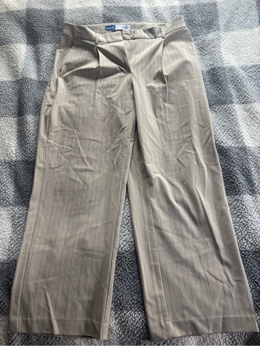 Old Navy Beige Pinstripe Dress Pants